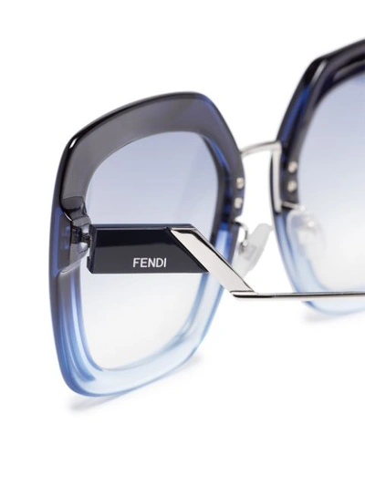FENDI EYEWEAR 53方框太阳眼镜 - 蓝色