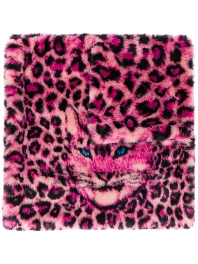 Shop Alberta Ferretti Oversized Leopard Print Scarf In Pink