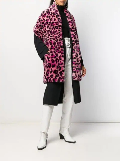 Shop Alberta Ferretti Oversized Leopard Print Scarf In Pink