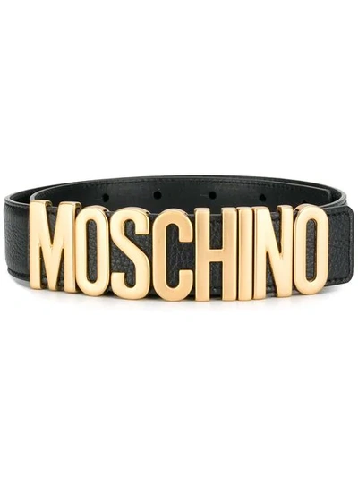 Shop Moschino Logo Belt - Black
