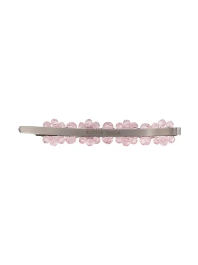 Shop Simone Rocha Floral Crystal Hair-clip In Pink