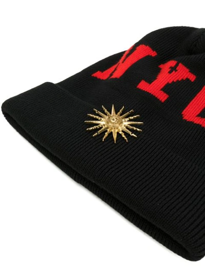 Shop Fausto Puglisi Nyc Beanie Hat In Black