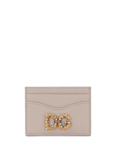Shop Dolce & Gabbana Dg Amore Logo Cardholder In Neutrals
