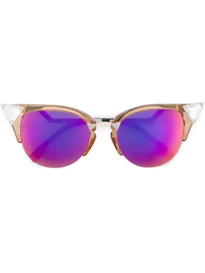 Shop Fendi Eyewear 'iridia' Sonnenbrille Mit Cat-eye-gestell - Metallisch