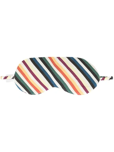 Shop Asceno Striped Eye Mask In Multicolour