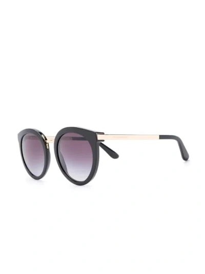 Dolce & Gabbana Round Frame Sunglasses In Black