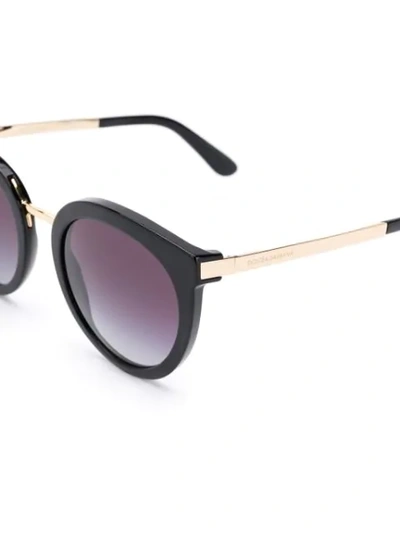 Dolce & Gabbana Round Frame Sunglasses In Black