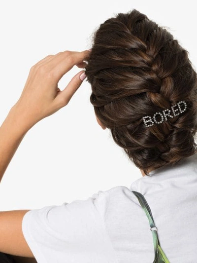 Shop Ashley Williams Bored Crystal-embellished Hair Pins In Black