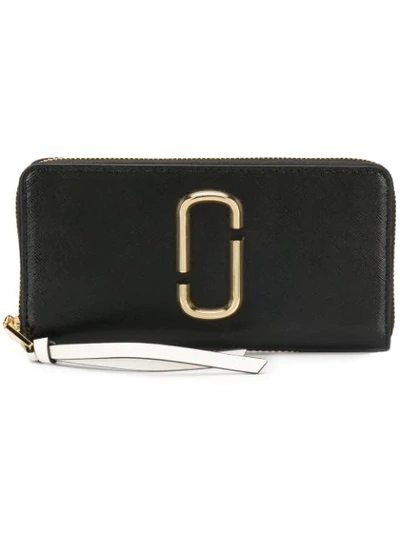 Shop Marc Jacobs Snapshot Continental Wallet In 978 Black Baby Pink
