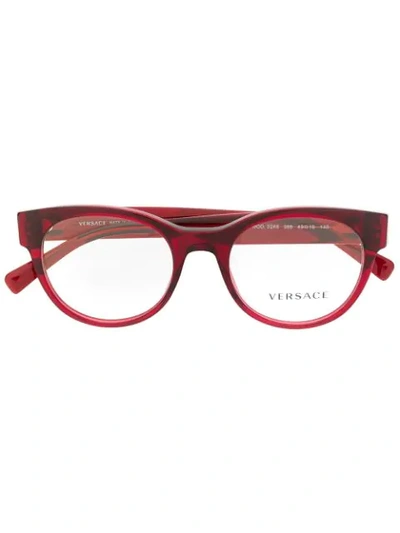 Shop Versace Medusa Embellished Glasses In Red