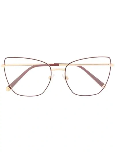 Shop Dolce & Gabbana Cat-eye Frame Glasses In Red