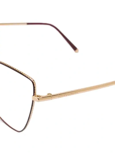 Shop Dolce & Gabbana Cat-eye Frame Glasses In Red