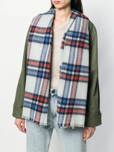 Shop Isabel Marant Checked Chunky Scarf In Grey