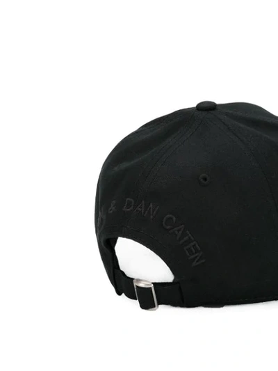 Shop Dsquared2 Beaded Patch Baseball Cap In Black