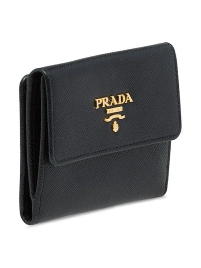 Shop Prada Small Leather Wallet In Black