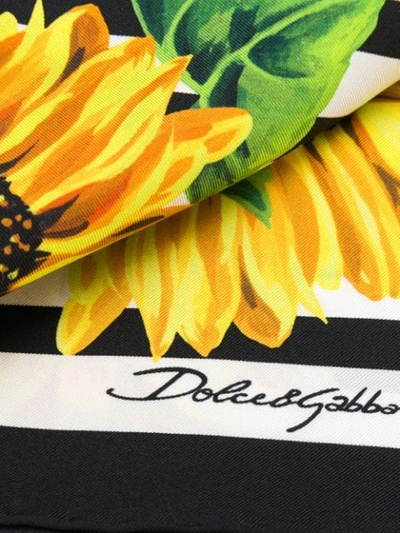 Shop Dolce & Gabbana Sunflower Neck-tie Scarf In Hahh9 Girasoli Fdo Panna