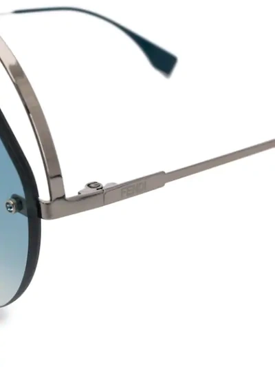 Shop Fendi Ribbons & Crystals Sunglasses In Silver