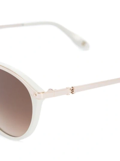 Shop Carolina Herrera Round Sunglasses - White