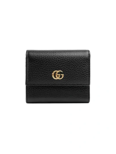 Shop Gucci Gg Marmont Leather Wallet In Black