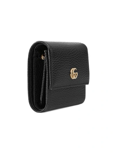 Shop Gucci Gg Marmont Leather Wallet In Black