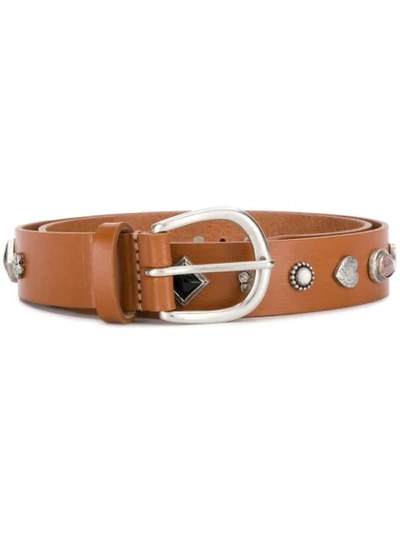 Shop Isabel Marant Luke Embellished Belt In Brown