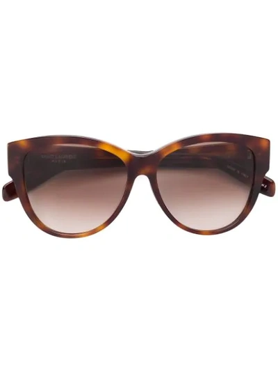 Shop Saint Laurent Eyewear Sl 162/f Sunglasses - Brown