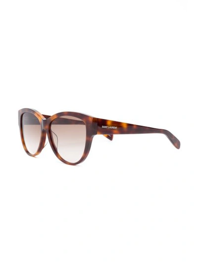 Shop Saint Laurent Eyewear Sl 162/f Sunglasses - Brown