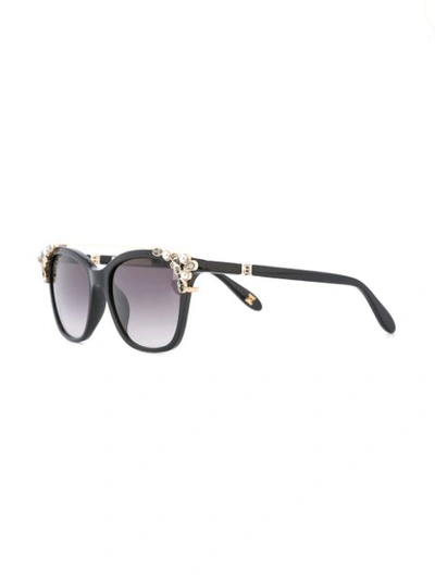 Shop Carolina Herrera Embellished Sunglasses - Black