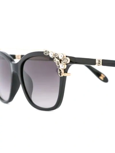 Shop Carolina Herrera Embellished Sunglasses - Black
