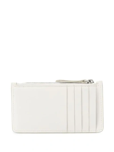 Shop Maison Margiela Logo Zipped Wallet In White