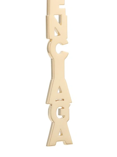 Shop Balenciaga Logo Lettering Drop Earrings In Gold