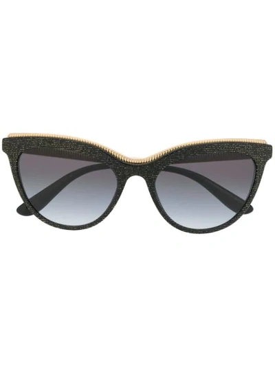 Shop Dolce & Gabbana Cat Eye Sunglasses In Black