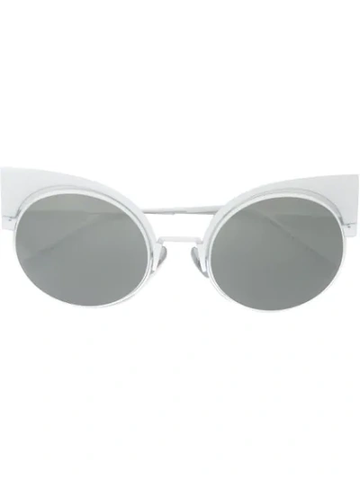 Shop Fendi Eyewear 'eyeshine' Sunglasses - White