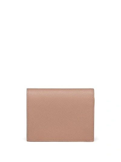 Shop Prada Small Tonal-logo Wallet In Pink