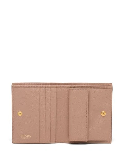 Shop Prada Small Tonal-logo Wallet In Pink