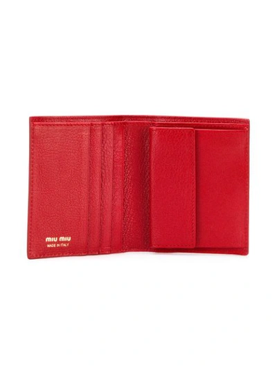 Shop Miu Miu Snap Closure Wallet - Red