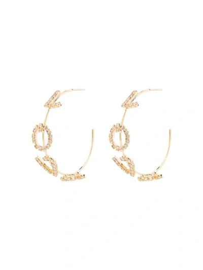 Shop Rosantica Love Hoop Earrings In Gold