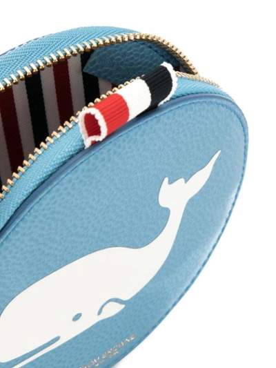 Shop Thom Browne Whale Round Coin Pouch In 蓝色