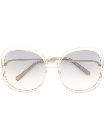 Shop Chloé Eyewear Carlina Sunglasses - Metallic