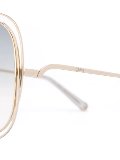 Shop Chloé Eyewear Carlina Sunglasses - Metallic