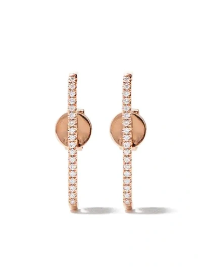 Shop As29 18kt Rose Gold Mini Charm Lana Cuff Diamond Earrings