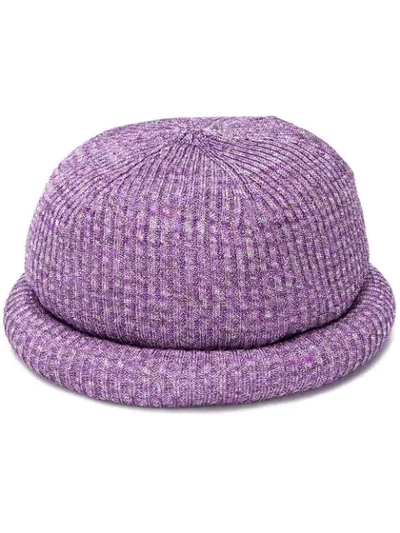 Shop Missoni Mottled Weave Hat In Purple