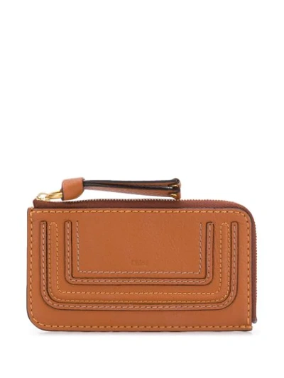 Shop Chloé Marcie Card Holder In Brown