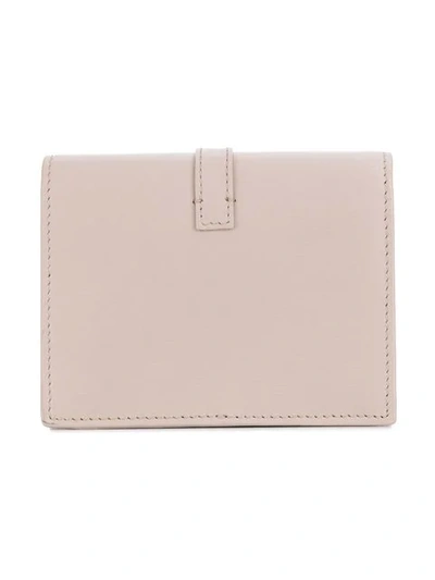 Shop Saint Laurent Monogram Wallet In Neutrals