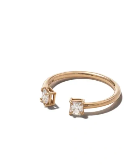 Shop Anita Ko 18kt Rotgoldring Mit Diamanten In Asscher-schliff In Gold