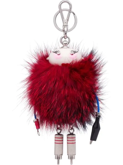 Shop Prada Millie Keychain In Red