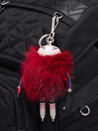 Shop Prada Millie Keychain In Red