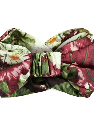 Shop Gucci Floral Printed Headband In 9272 White
