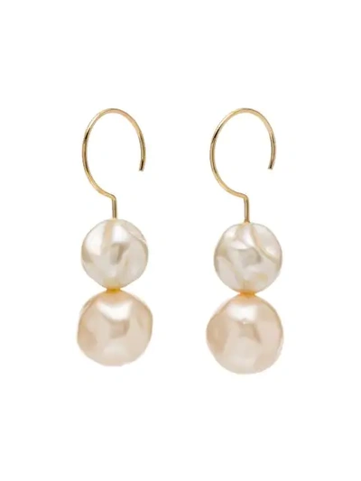 Shop Beaufille Gold-plated Pearl Drop Earrings In Yellow Gold