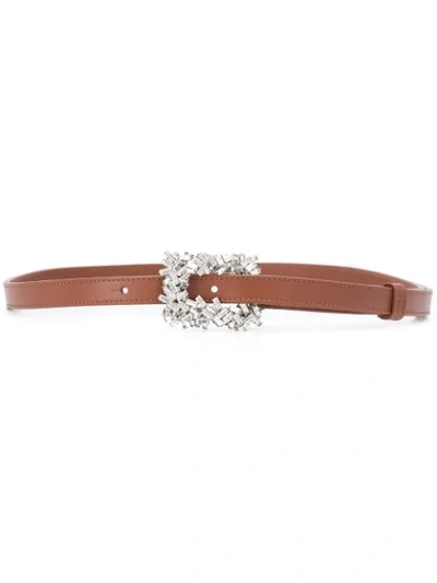 Shop Alexandre Vauthier Embellished Buckle Belt In Cinamon